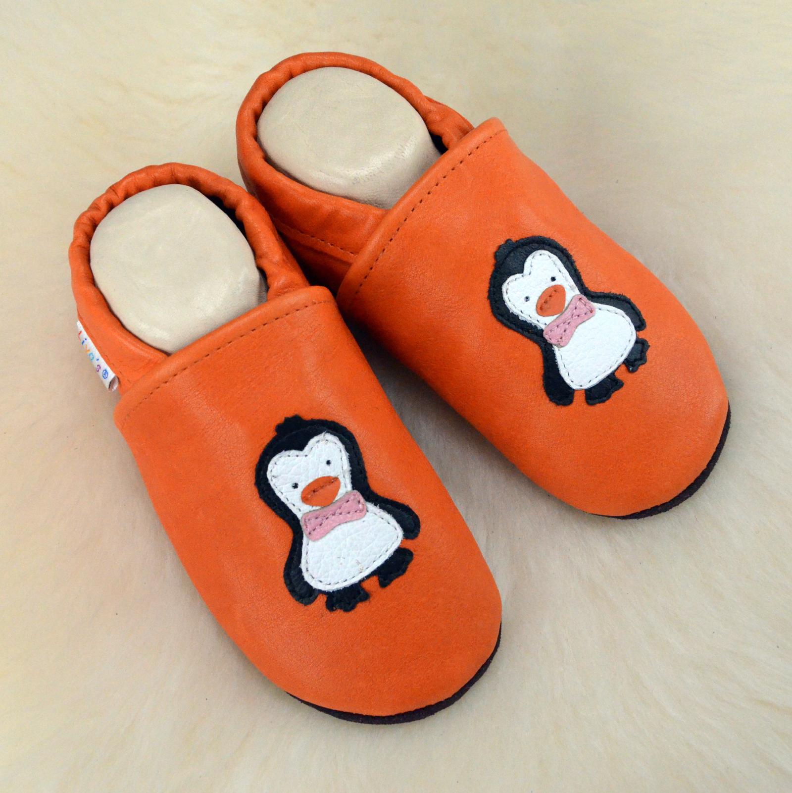 Liya/'s Lederpuschen Hausschuhe Lauflernschuhe Kindergartenschuhe #521 Pinguin