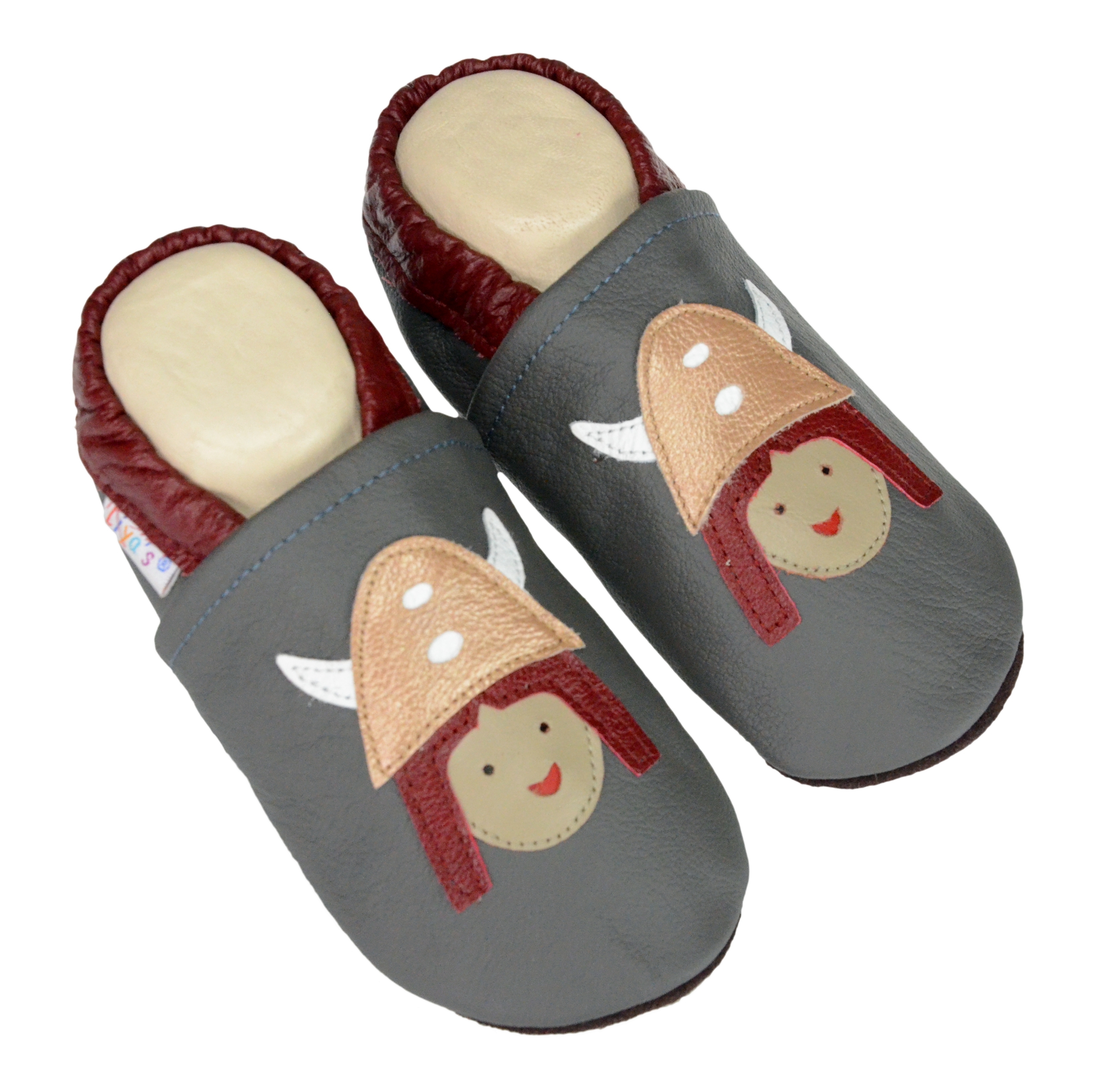 #544 Wikinger Liya/'s Lederpuschen Hausschuhe Krabbelpuschen Kindergartenschuhe
