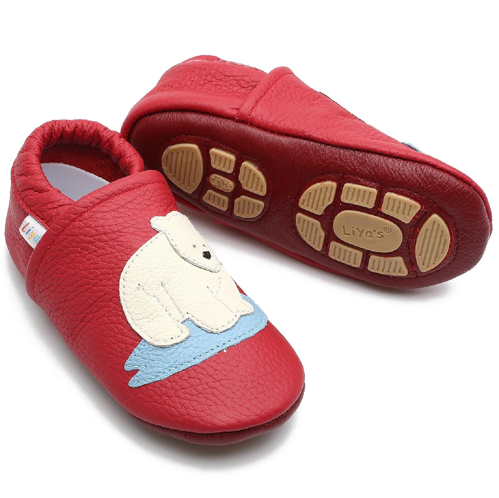 Cuir amener du des chaussons de bébé Chaussons KRABBELSCHUHE Baby les mules NEUF