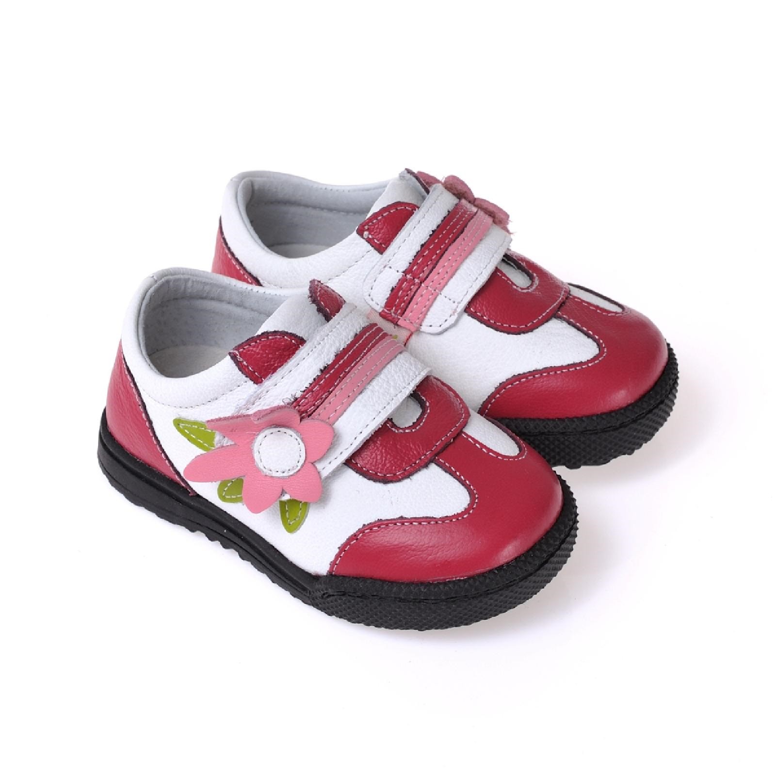 Caroch Mädchen Sneaker  Kinderschuhe aus Leder in rot/weiß