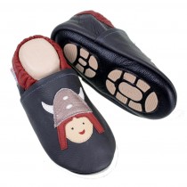 Liya's Hauschuhe mit Gummisohle - #644 Wikinger in grau